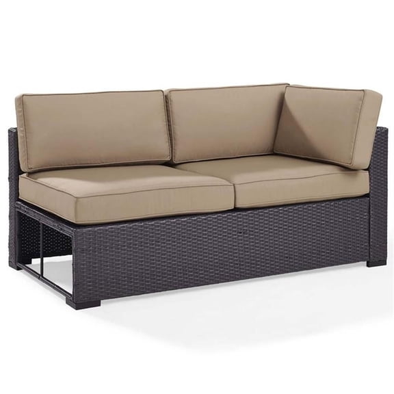 Afuera Living Wicker / Rattan Patio Loveseat in Brown and Mocha