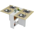 thumbnail image 1 of Afuhokles Folding Dining Table 2 Storage Rack, Drop Leaf Table with 6 Wheels, Multifunction Expandable Table for Kitchen, Bedroom, Living Room, 1 of 8
