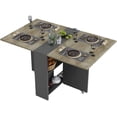 thumbnail image 1 of Afuhokles Folding Dining Table Drop Leaf with Wheels Multifunction Expandable Dinner Desk, Gray, 1 of 8