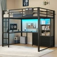 thumbnail image 1 of Afuhokles Full Size Loft Bed with L Desk, 5-Tier Bookshelf, 5 Storage Drawers, Power Outlet, Gray, 1 of 8