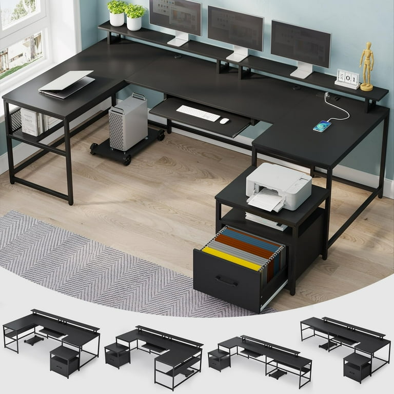 Afuhokles L Shaped Desk, 101.5 Afuhokles L Shaped Desk, 101.5