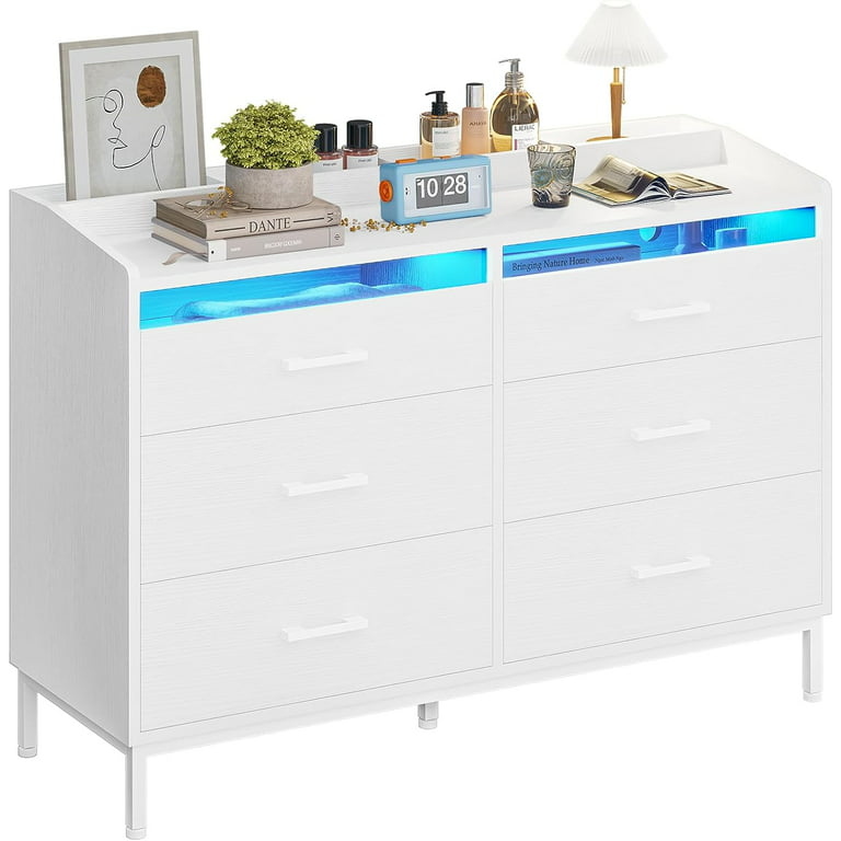 Relefree Modern 6 Drawer Dresser, Tall Storage Cabinet Chest of Drawers for Living Room Bedroom Hallway, White, Adult Unisex, Size: 31.1 W x 15.75 D x