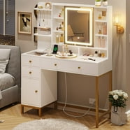 Makeup Vanity with Lights and Charging Station,Vanity Table with ...