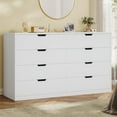 thumbnail image 1 of Afuhokles Wood Dresser 8 Drawer Double Dresser, Modern Wood Chest of Drawer for Living Room, Bedroom, White, 1 of 7