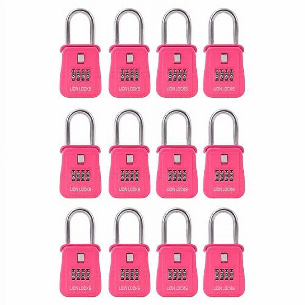 Pink Heavy-Duty Portable Key Lock Box Set of 12