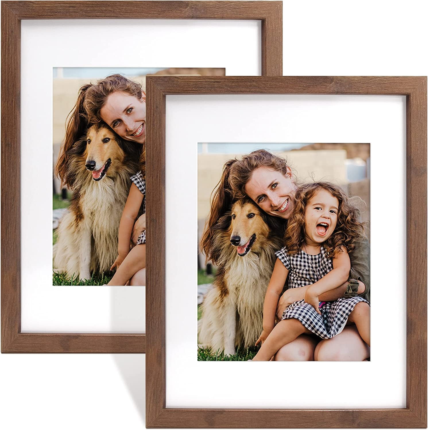 Nacial 8x10 Picture Frames Set of 4, White Photo Frame, Display 5x7 Photo  with Mat and 8x10 photo without Mat, Picture Frames Collage for Wall or