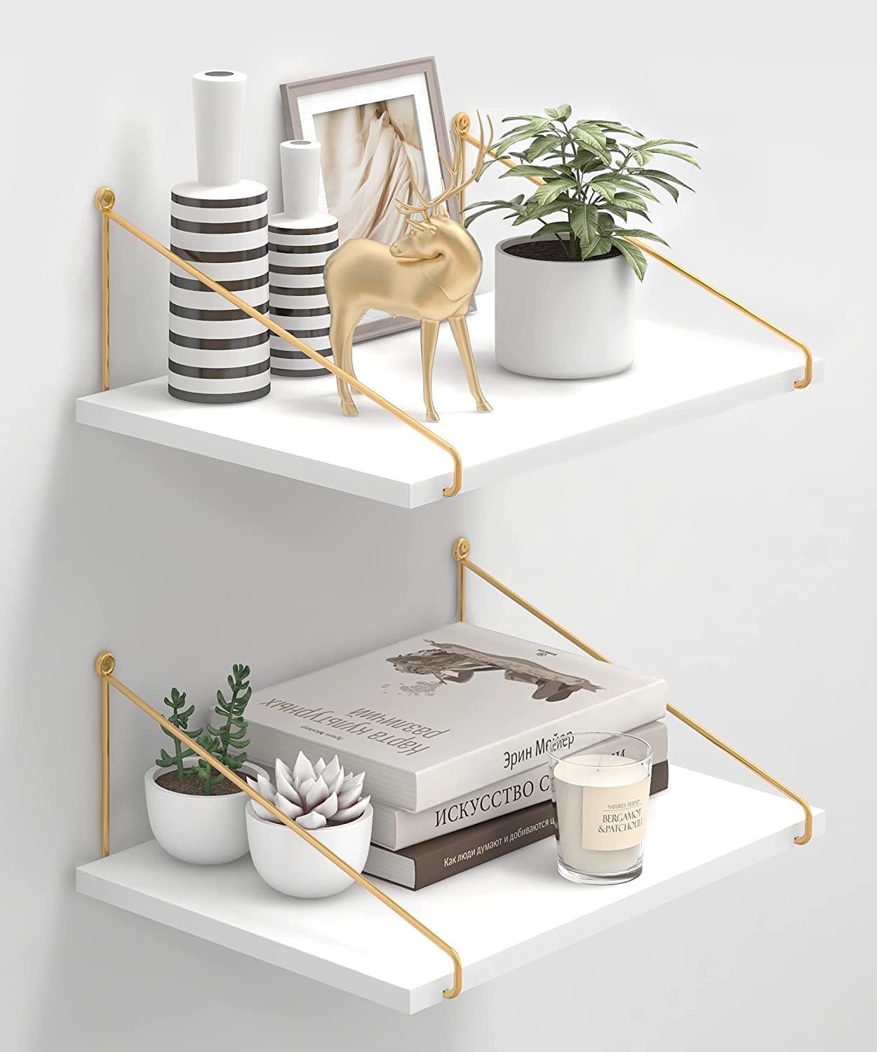 Floating Shelf White Open Floating Shelving Hard Lacquer Paint Finish  Strong, Solid and Sturdy Floating Shelves 