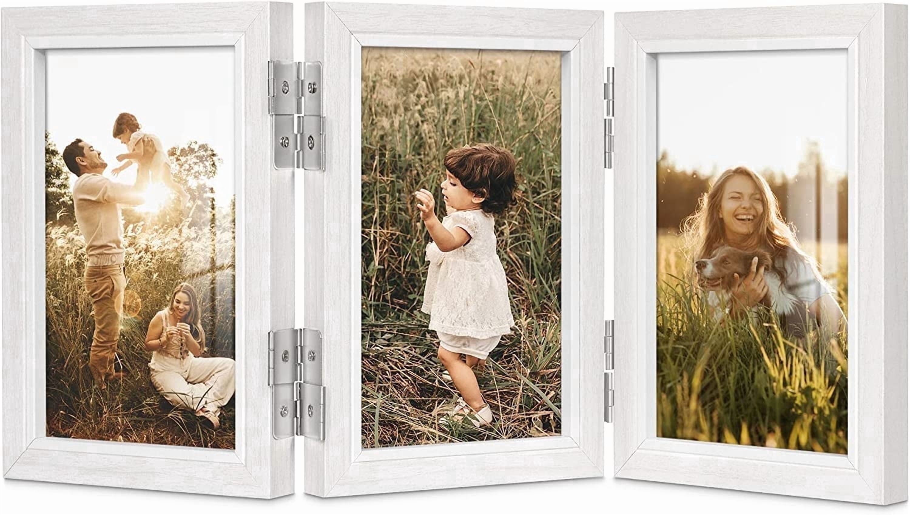 Afuly Triple 4x6 White Picture Frame, Wedding Photo Family Wood