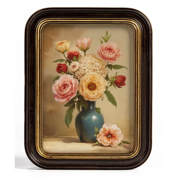 Afuly 5x7 Picture Frames Vintage Dark Brown Gold 5x7 Frame, Antique Ornate Arched Resin Photo Frame with Curved Design for Wall & Tabletop, Elegant Home Decor Gift for Family, Grandma, Mom
