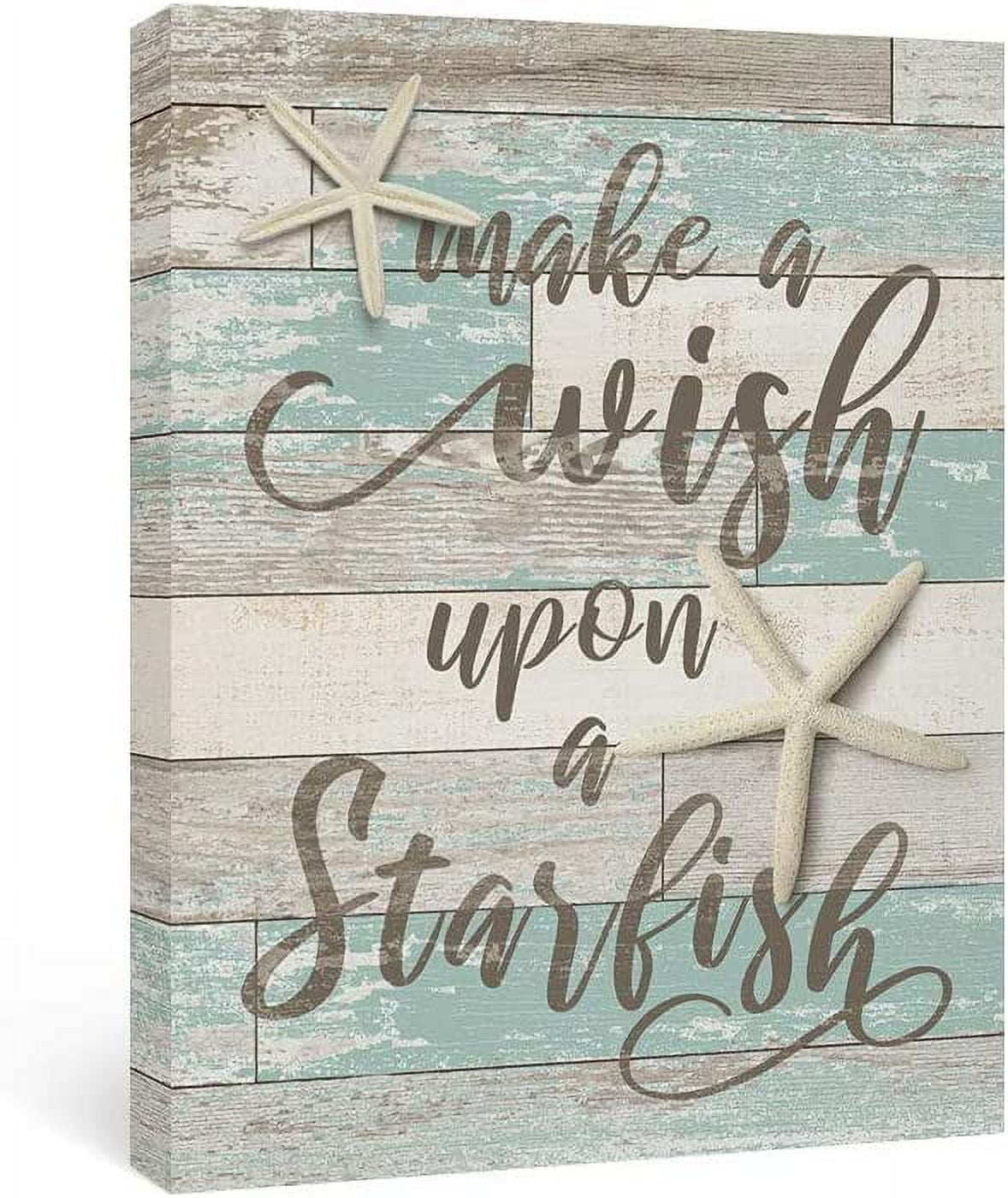 Afuly Beach Bathroom Decor Starfish Seashell Wall Art Ocean Themd
