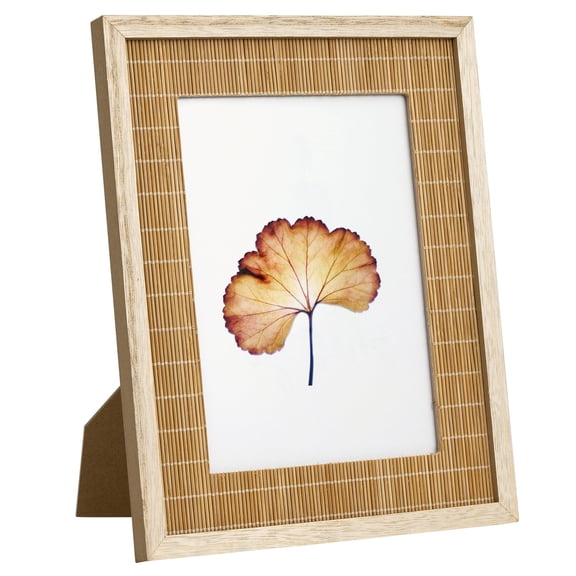 Afuly 5 x 7 Picture Frame, Natural Bamboo Woven Boho Photo Frame with Glass Front, Tabletop or Wall Hanging Display for Home Decor and Holiday Gifts