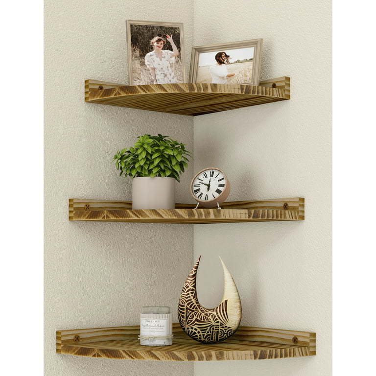 Afuly Wood Floating Shelves 2 Pcs White Wall Shelf Storage Shelves
