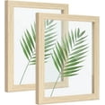 thumbnail image 1 of Afuly Floating Frame 8x10, Wooden 8x10 Picture Frames Double Glass Set of 2, Gifts for Wedding Housewarming Anniversary, 1 of 10