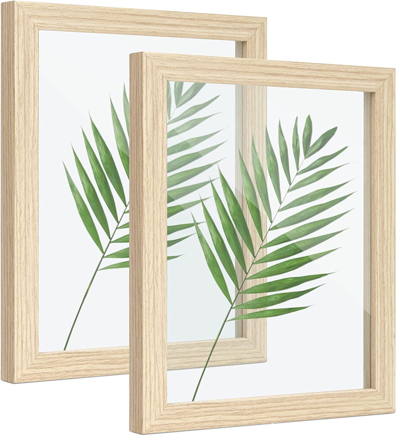 Afuly Floating Frame 8x10, Wooden Picture Frames Double Glass Set of 2, Gifts for Wedding Housewarming Anniversary - Walmart.com