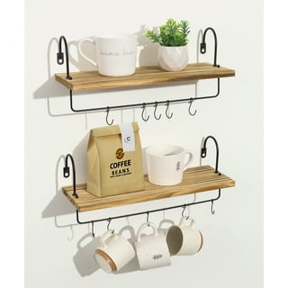51mm Space Saving Floating Wall Shelves Coffee Station Organizer
