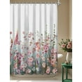 thumbnail image 1 of Afuly Floral Shower Curtain for Bathroom Colorful Flowers Pink Wildflower Plants Decor Nature Shower Curtains with Hooks, 72 x 72 inch, 1 of 10