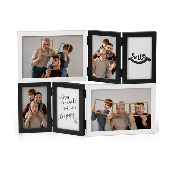 Afuly Foldable,  Six collage photo frame, Shabby Chic Wood Photo Frames for Wall and Tabletop, Gift for Family, Wedding Gifts
