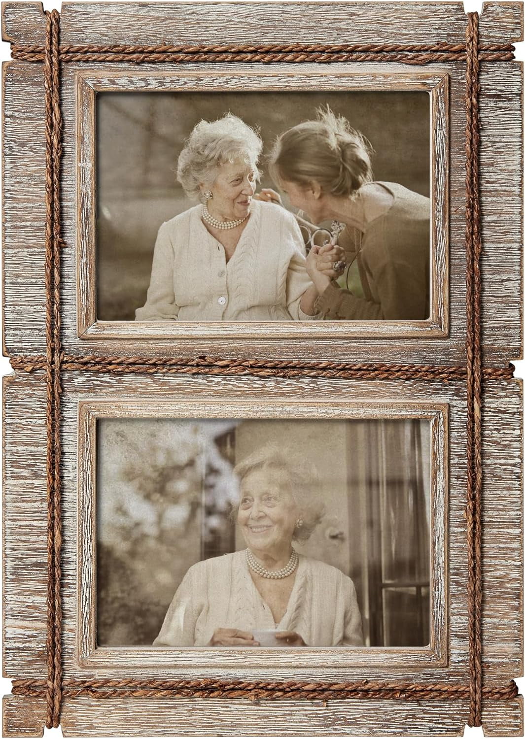 Afuly Rustic Double Picture Frames 5x7, Collage Western Picture Frame