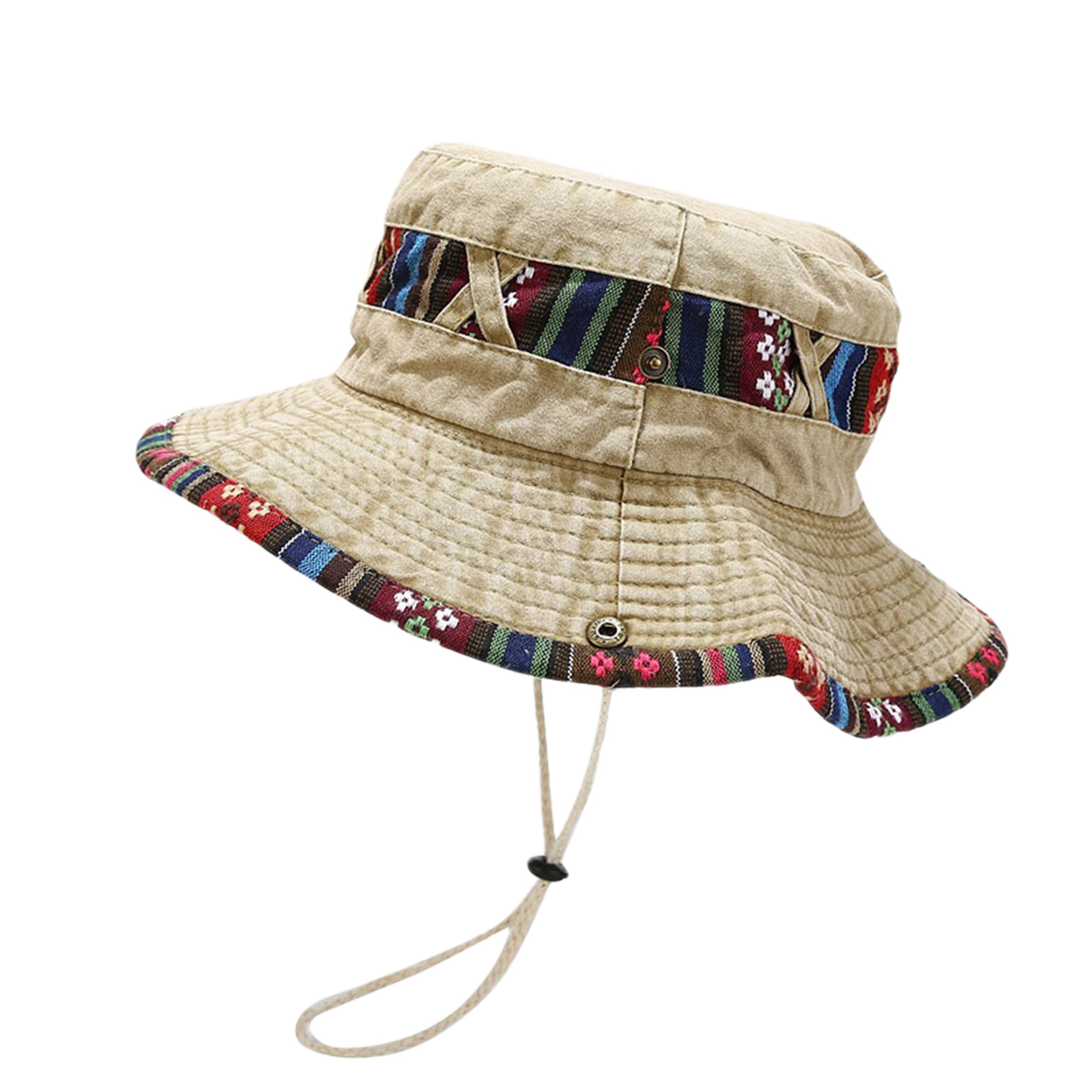 Afunbaby Women Men Cowboy Hat, Ethnic Style Wide Brim Bucket Hat Sun  Protection Panama Cap Boater Summer Beach Sunhat 