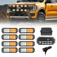 Afurkuot Amber & White DHF10 LED Strobe Light Bars with Switch, Surface
