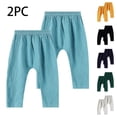 Afuyipoi 2 Pack Boys Cotton Pants Size 0-8 Solid Color Elastic Waist ...