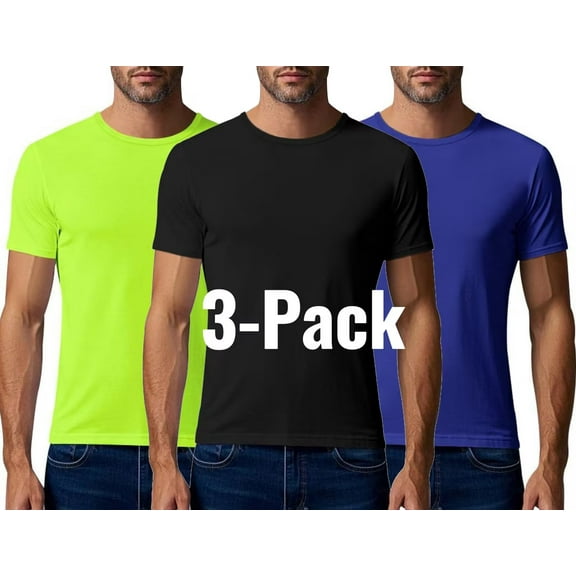 Afuyipoi 3-pack Mens Lightweight Mesh Tshirts Slim Fit Breathable Tee Tops for Running Workout Black Size 3XL