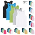 thumbnail image 1 of Afuyipoi 5-Pack Kids Cotton Sleeveless Undershirt (1-13 Years) Summer Solid Color Round Neck Tank Top Breathable Base Layer for Boys and Girls Multicolor 3/4, 1 of 7