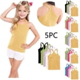 thumbnail image 1 of Afuyipoi 5 Pieces Girls Tank Tops Size 10-12,Trendy Ribbed Breathable Sleeveless Y-strap Cami Yellow, 1 of 8