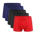 thumbnail image 1 of Afuyipoi 5PC Men’s High Elastic,Mid Rise Solid Comfort Boxer Briefs Red L, 1 of 3