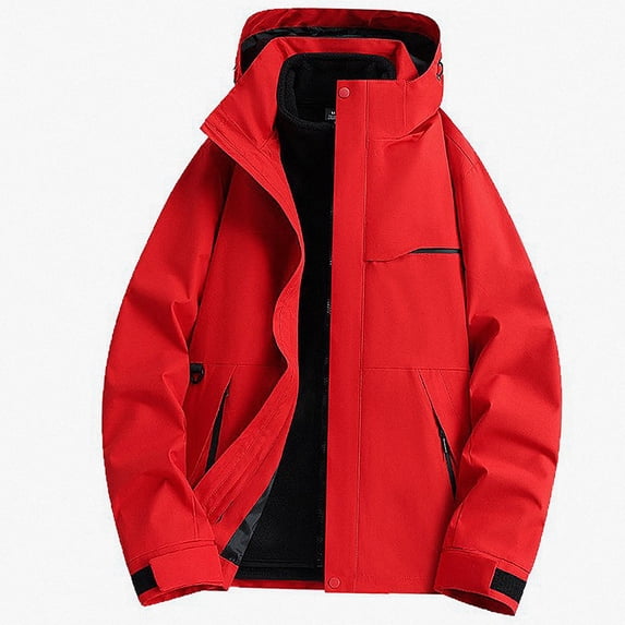 Afuyipoi Big Boys Jacket (7-17) Winter Warm Thickened Windproof Waterproof Coat Red Size 16