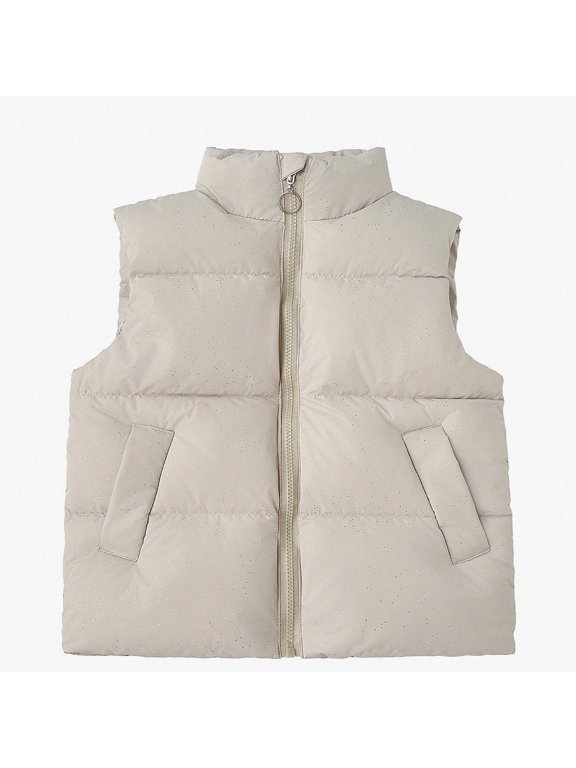 Big Kids Stand Collar Quilted Vest with Soft Lining Wind Resistant Shell Size 5T