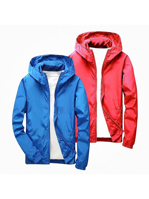 Boys 2 Pack Softshell Hooded Jacket Waterproof Windbreaker Outdoor Casual Zip Up Size 3-12 Clear Size 7