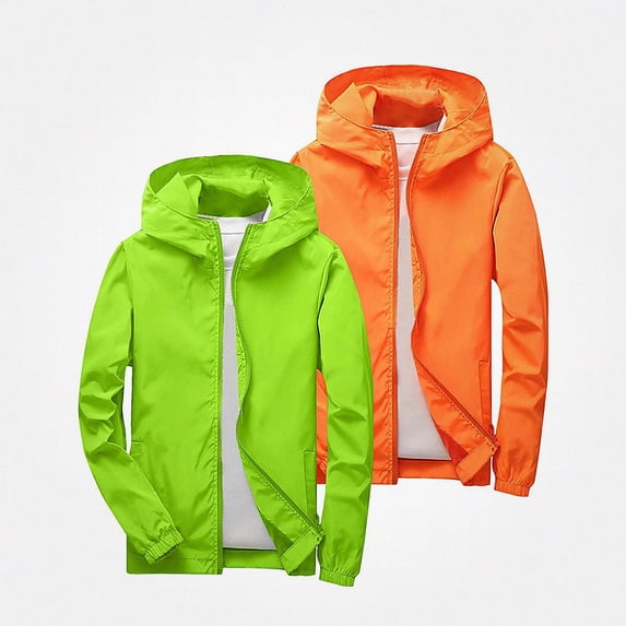Afuyipoi Boys 2 Pack Softshell Hooded Jacket Waterproof Windbreaker Outdoor Casual Zip Up Size 3-12 Khaki Size 4T