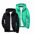 thumbnail image 1 of Afuyipoi Boys 2 Pack Softshell Hooded Jacket Waterproof Windbreaker Outdoor Casual Zip Up Size 3-12 Mint Green Size 11, 1 of 7