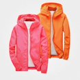 thumbnail image 1 of Afuyipoi Boys 2 Pack Softshell Hooded Jacket Waterproof Windbreaker Outdoor Casual Zip Up Size 3-12 Pink Size 11, 1 of 7