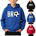 thumbnail image 1 of Afuyipoi Boys And Girls Sports Soccer Print Warm Hooded Pullover Sweatshirt Size 1-13 Years Red Size 12, 1 of 10
