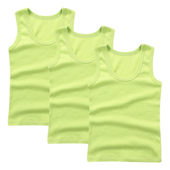 Afuyipoi Boys Crop Tank Tops,Lightweight Summer Round Neck Kids 4 Pack Underwear Green 13-14