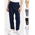 thumbnail image 1 of Afuyipoi Boys Dress Pants Wrinkle Resistant Flat Front Elastic Waist School Uniform Trousers Size 3-17 Years Khaki Size 5, 1 of 8