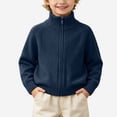 thumbnail image 1 of Afuyipoi Boys Full Zip Raglan Sleeve Pullover Sweater for Kids Size 1-13Y Fall Winter Sporty Layering Navy Size 10, 1 of 9
