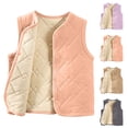 thumbnail image 1 of Afuyipoi Boys Girls Quilted Vest Cardigan Size 4-16Y Solid Snap Button Warm Layer for Kids School Uniform Khaki Size 4T, 1 of 6