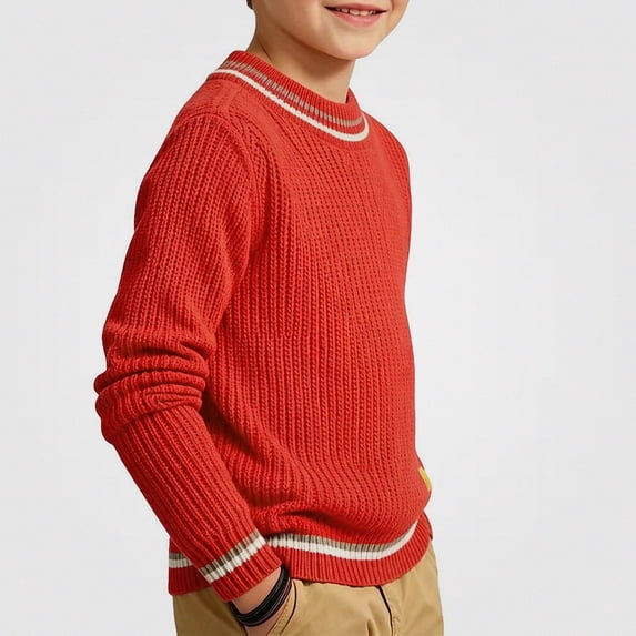 Afuyipoi Boys Turtleneck Pullover Sweater Knit Top for Kids Size 0-11Y Fall Winter Layering Outfit Red Size 4T