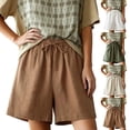 thumbnail image 1 of Afuyipoi Cargo Shorts For women Loose Fit Breathable Cototn Straight Leg Summer Casual Daily Wear White Size 2XL, 1 of 6