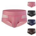 thumbnail image 1 of Afuyipoi Casual Underpants Men,Color Block Breathable High Rise Pouch Boxer Briefs Pink M, 1 of 3