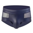 thumbnail image 1 of Afuyipoi Casual Underpants Men,High Rise Breathable Color Block Pouch Boxer Briefs Blue M, 1 of 3