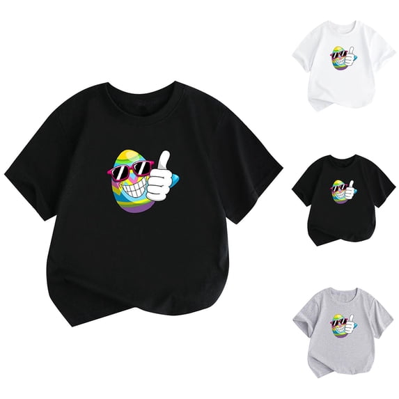 Afuyipoi Children's Casual Loose T-shirt,Comfortable For Adults (1-12Y) Short Sleeve Crewneck Top Short Sleeved Round Neck Gray 2-3