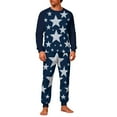 thumbnail image 1 of Afuyipoi Christmas Pajamas for Men, Two-Piece Set Homewear Plaid Print Holiday Sleepwear Navy XL, 1 of 5