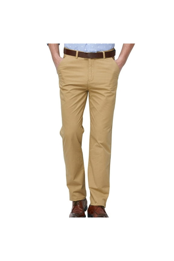 Dress Pants for Men,Casual Straight Leg Zipper Front Business Work Pants Khaki M/34