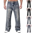 thumbnail image 1 of Afuyipoi Flare Denim Pants, Button-Zip Casual Stright Type Jeans with Pockets Black Size 2XL, 1 of 9