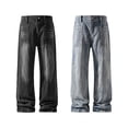 thumbnail image 1 of Afuyipoi Flare Denim Pants for Men, Casual Stylish Jeans with Functional Pockets Black Size L, 1 of 10