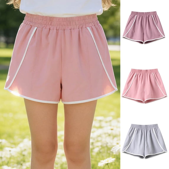 Afuyipoi Girl Shorts Size 10-12,Summer High Waist Breathable Causal Short Pants Pink